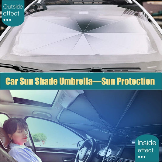 AutoCool™ Foldable Windshield Sun Shade Umbrella – Blocks Heat & UV Instantly